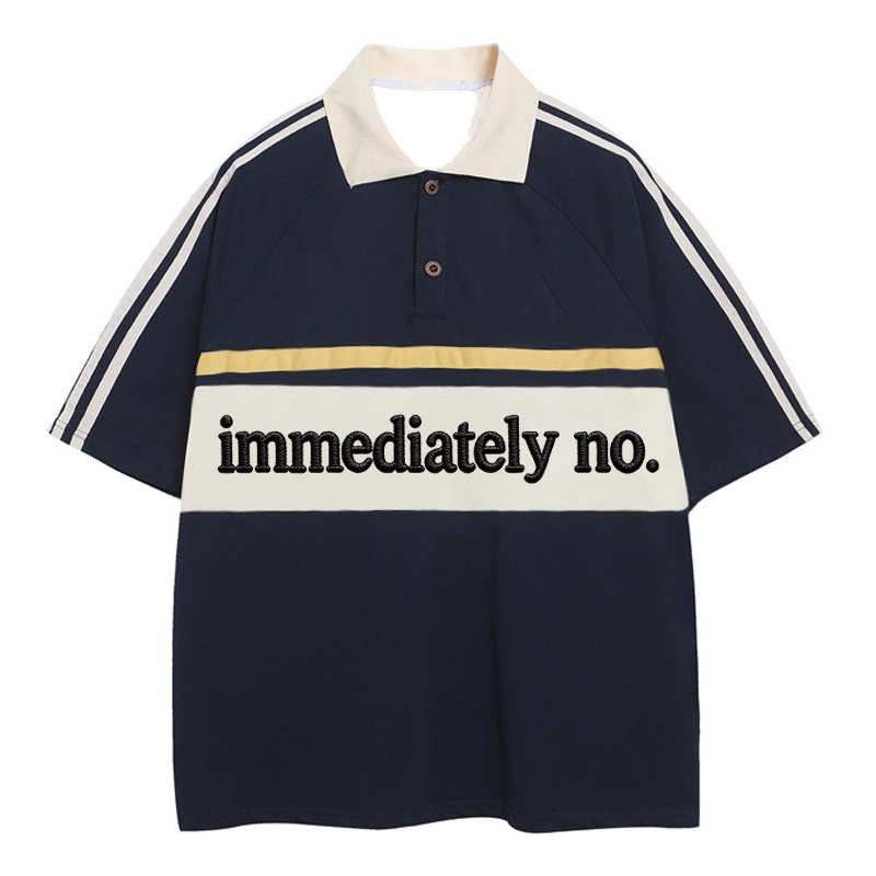 Tokyocanvas Immediately No Polo Embroidered T-Shirt