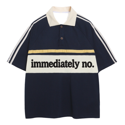 Tokyocanvas Immediately No Polo Embroidered T-Shirt