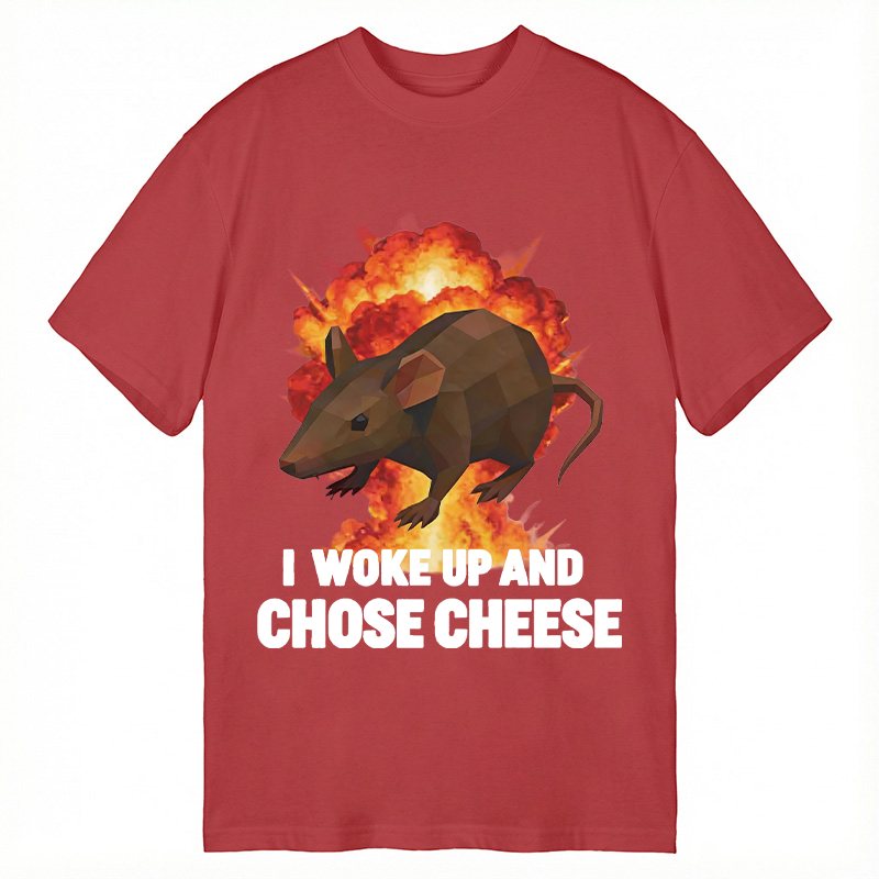 Tokyocanvas Woke Up and Chose Cheese Funny Rat Meme Classic T-Shirt