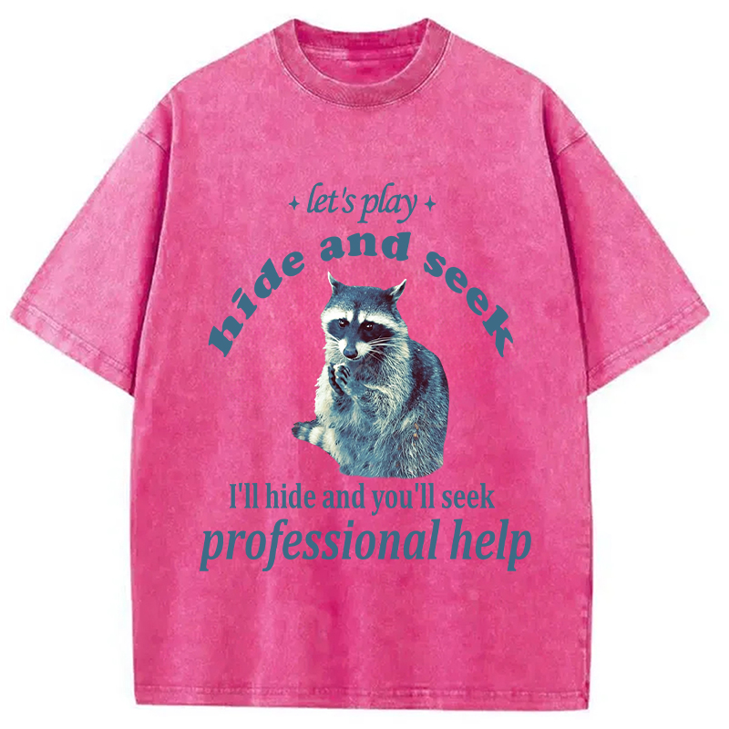 Tokyocanvas Let's Play Hide and Seek Raccoon Washed T-Shirt