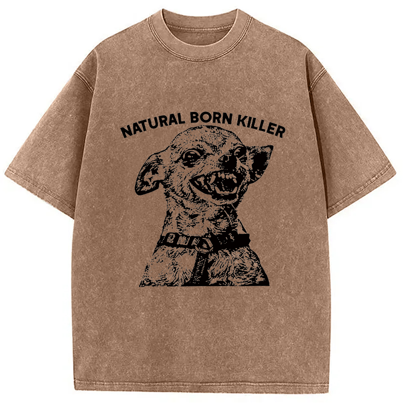 Tokyocanvas Funny Chihuahua Washed T-Shirt