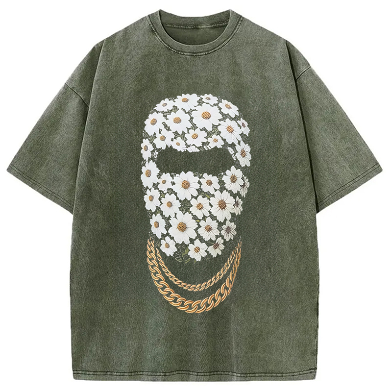 Tokyocanvas Daisy Mask Washed T-Shirt