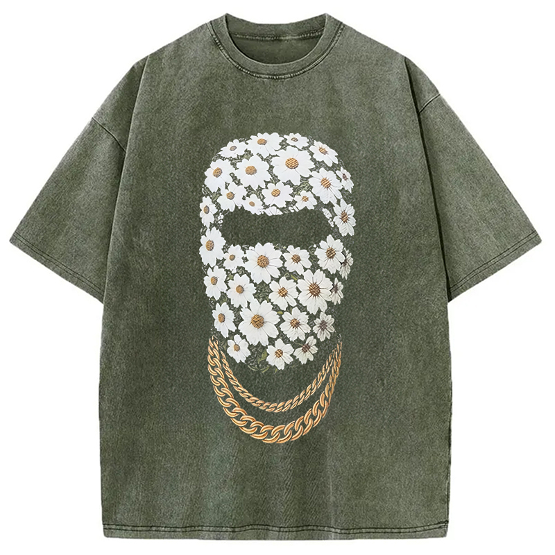 Tokyocanvas Daisy Mask Washed T-Shirt