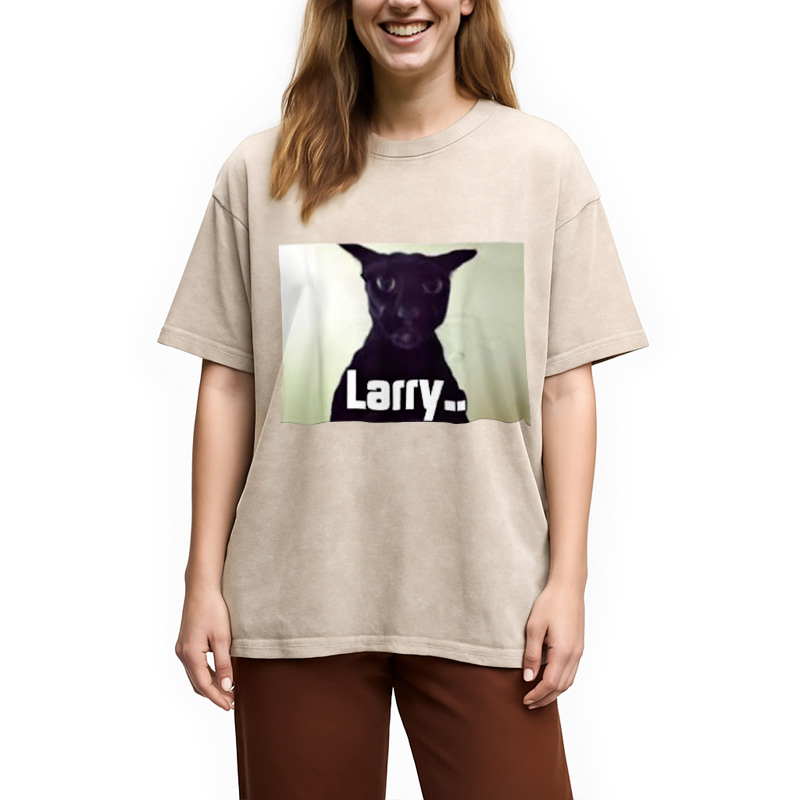 Tokyocanvas Evil Larry Meme Larry Cat Meme Washed T-Shirt