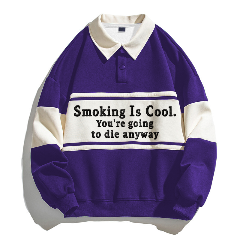 Tokyocanvas Just Smoking Polo Embroidered Sweatshirt
