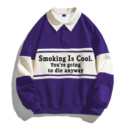 Tokyocanvas Just Smoking Polo Embroidered Sweatshirt