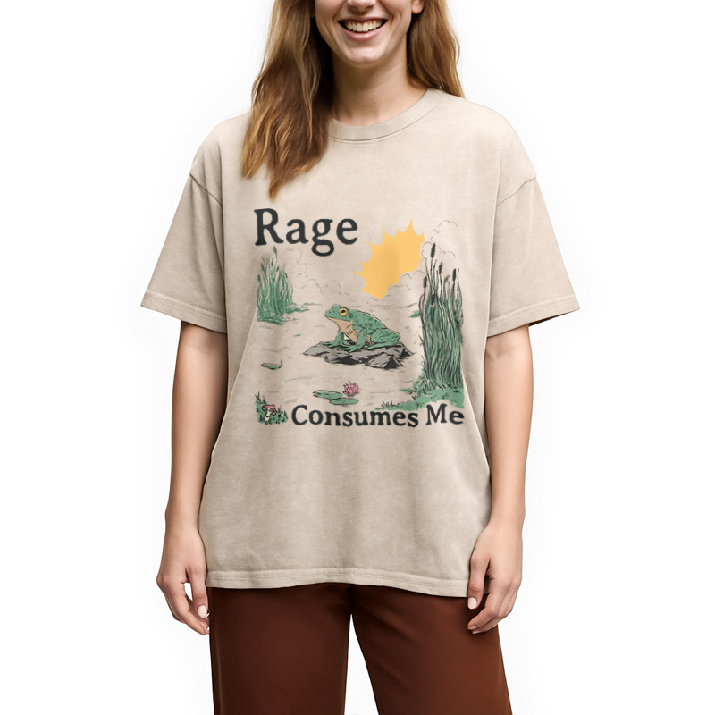 Tokyocanvas Rage Consumes Me Frog Pond Washed T-Shirt