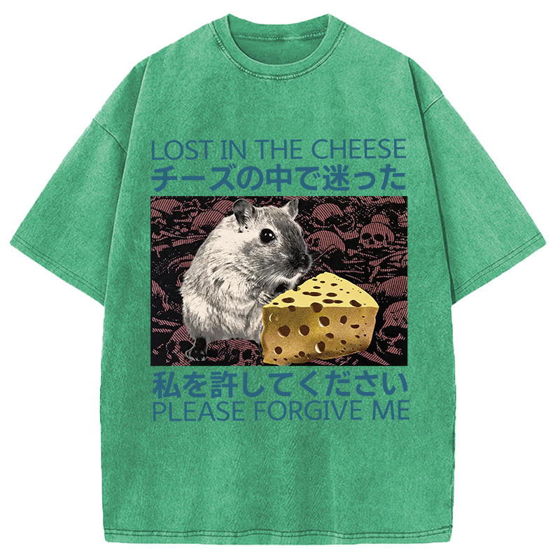 Tokyocanvas Lost in Cheese Japanese Rat Washed T-Shirt