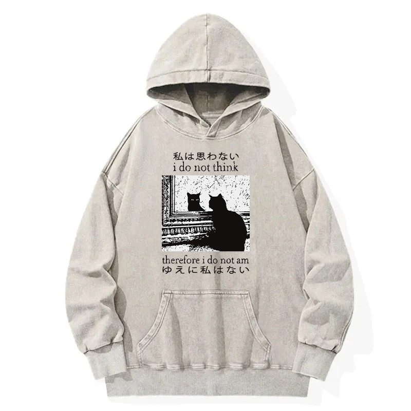 Tokyocanvas Thinking Cat Washed Hoodie