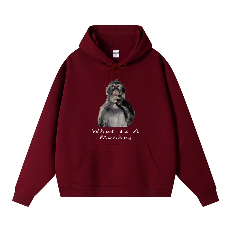 Tokyocanvas Funny Stupid Monkey Fleece Lined Hoodie