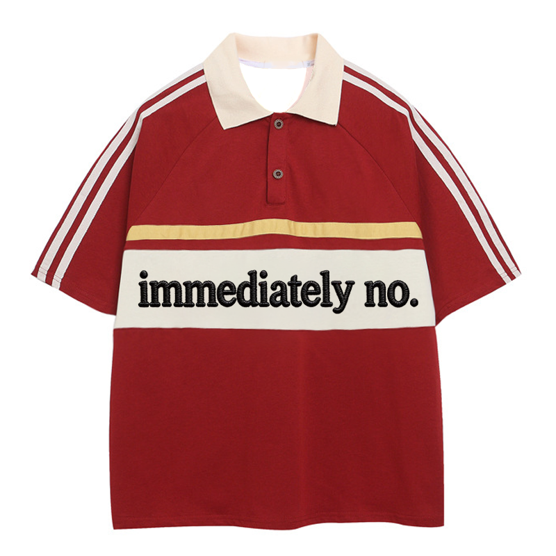 Tokyocanvas Immediately No Polo Embroidered T-Shirt