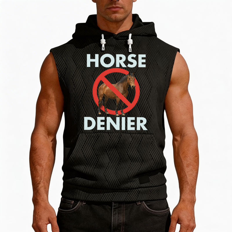 Tokyocanvas Funny Horse Denier Conspiracy Theory Hooded Tank
