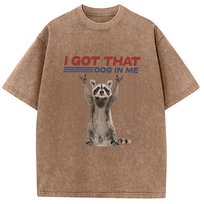 Tokyocanvas I Got That Dog In Me Funny Racoon Washed T-Shirt