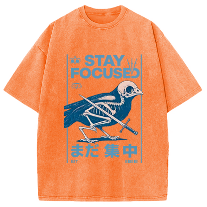 Tokyocanvas Bird Skull Japanese Washed T-Shirt