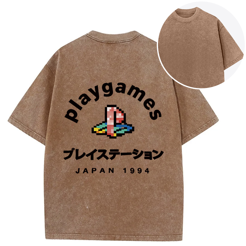 Tokyocanvas Play Games Japan Back Washed T-Shirt