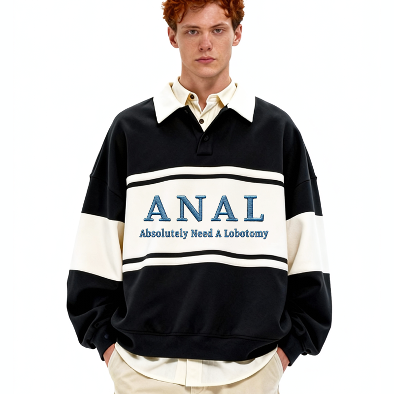 Tokyocanvas ANAL Polo Embroidered Sweatshirt