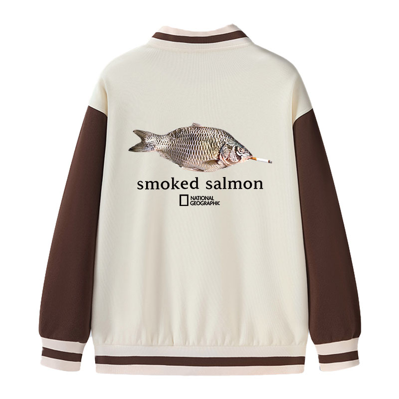 Tokyocanvas Smoked Salmon Varsity Jacket
