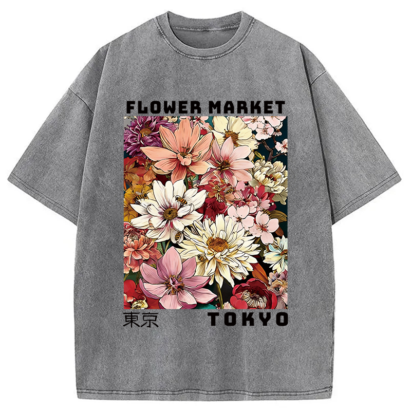 Tokyocanvas Tokyo Flower Market Washed T-Shirt