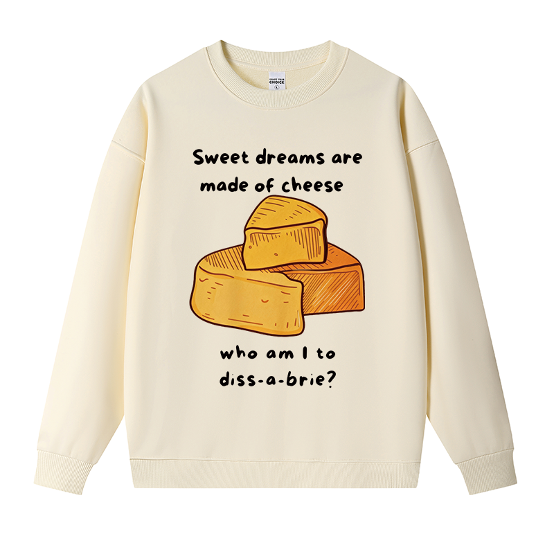 Tokyocanvas Funny Cheese Music Fleece Lined Sweatshirt