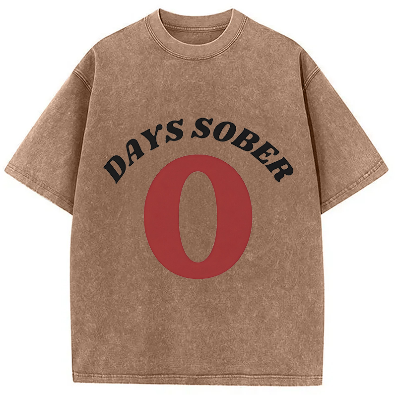 Tokyocanvas 0 Days Sober Washed T-Shirt