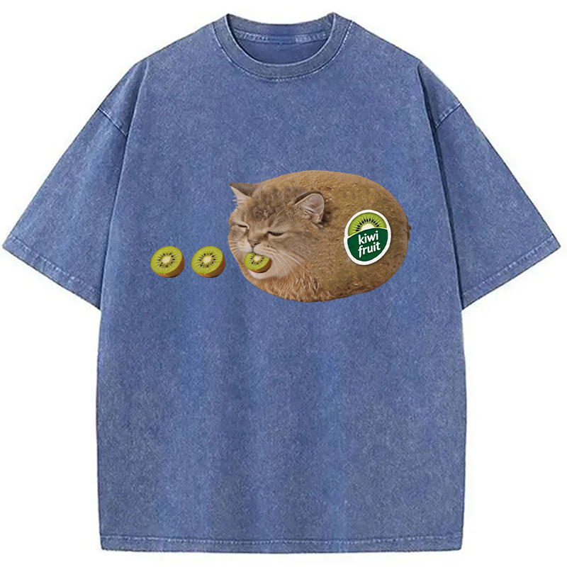 Tokyocanvas The Cat That Vomits Kiwis Washed T-Shirt