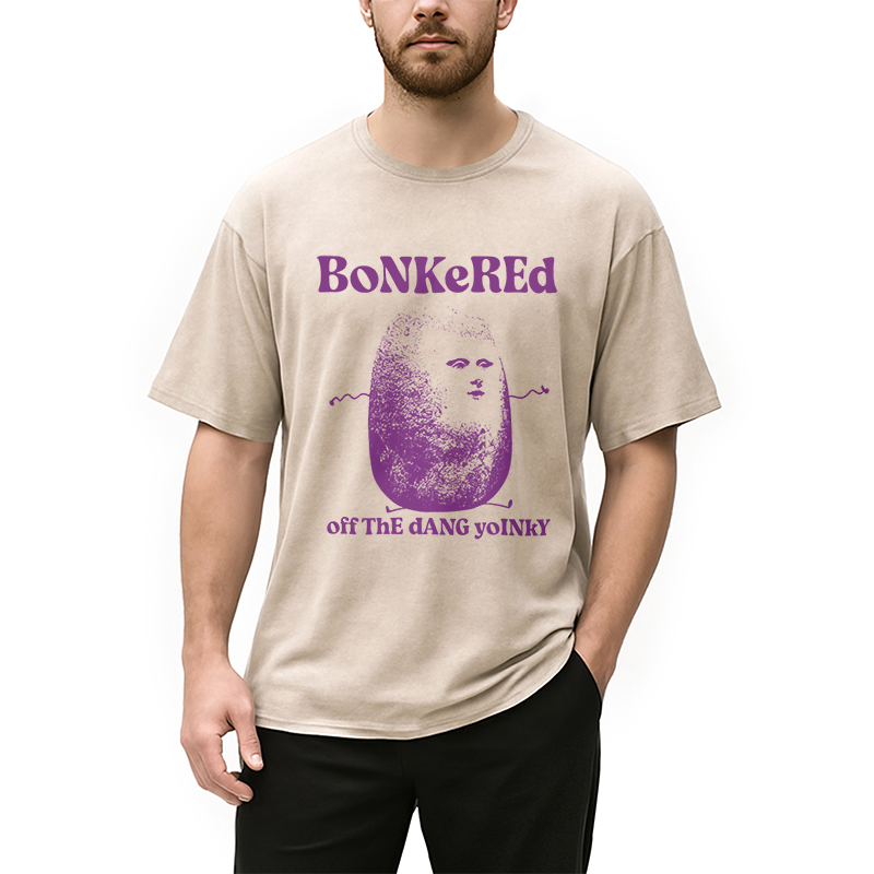Tokyocanvas Bonkered Off The Dang Yoinky Potato Meme Washed T-Shirt