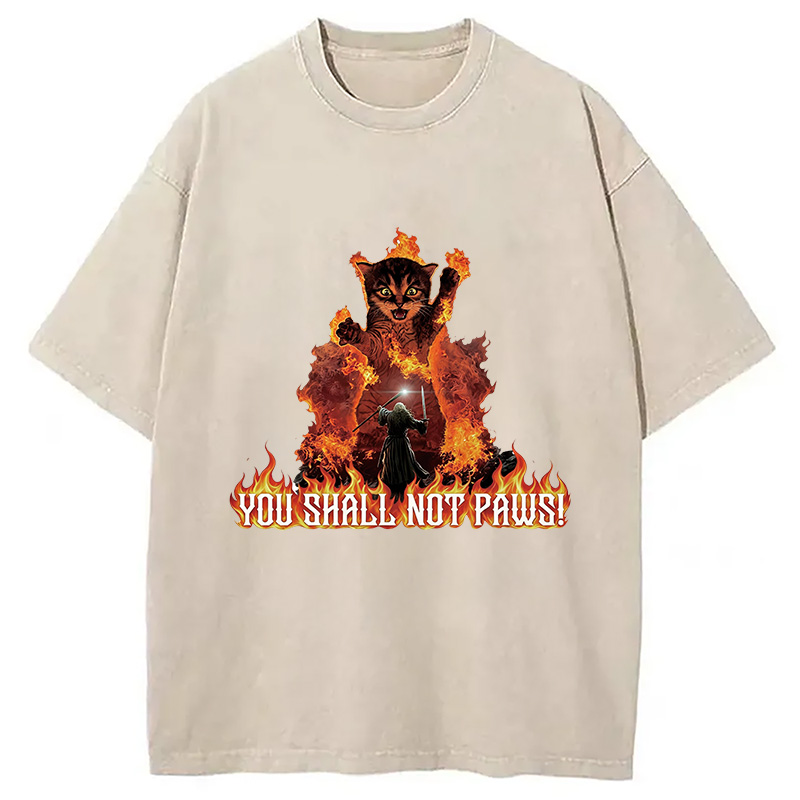 Tokyocanvas You Shall Not Paws! Washed T-Shirt
