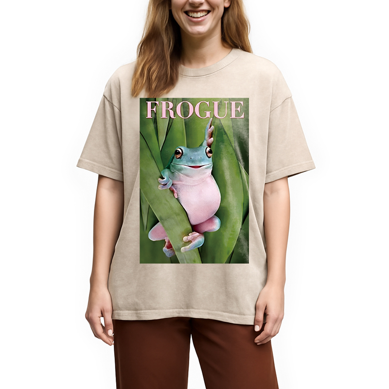 Tokyocanvas Quirky Frog Washed T-Shirt