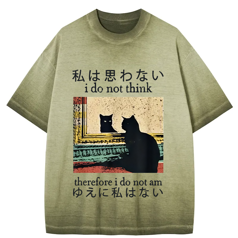 Tokyocanvas I Do Not Think Therefore I Do Not Am Gradient Washed T-Shirt