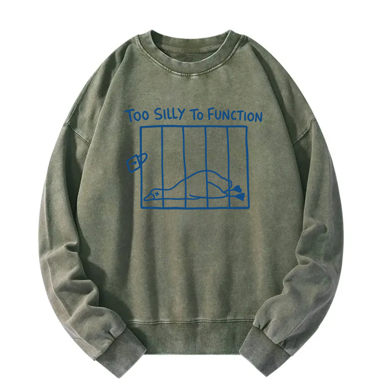 Tokyocanvas Too Silly To Function Goose Meme Washed Sweatshirt
