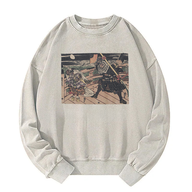 Tokyocanvas Museum Of Fine Arts Ukiyo-e Confrontation Washed Sweatshirt