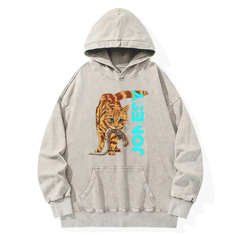 Tokyocanvas Cat Cames In Silence Washed Hoodie