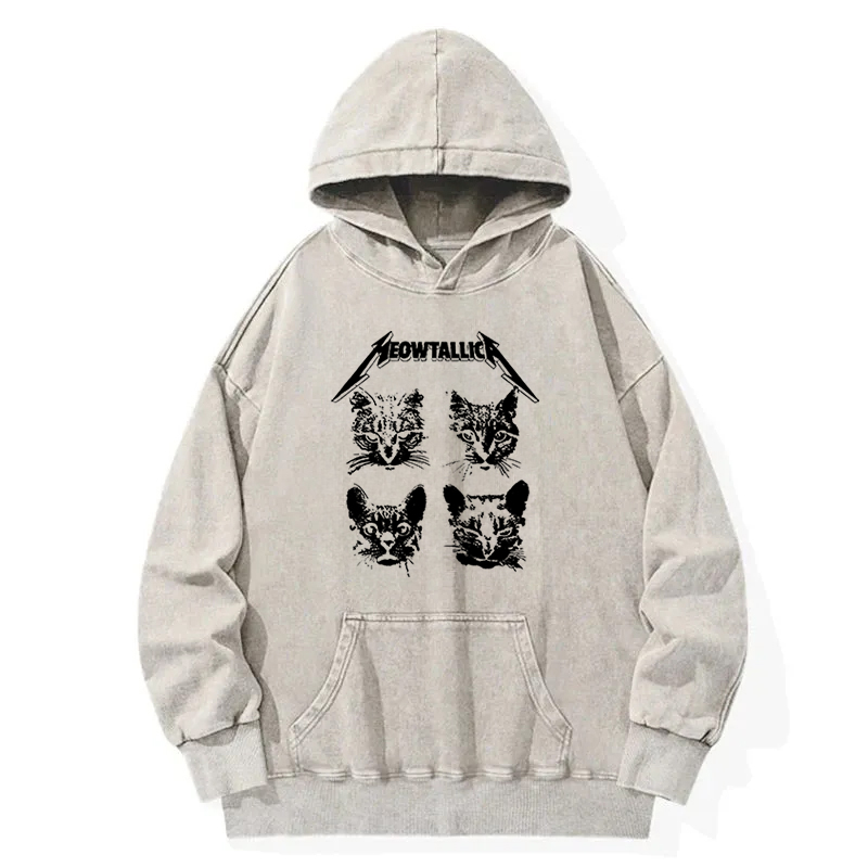 Tokyocanvas Visible Cat Emotion Washed Hoodie