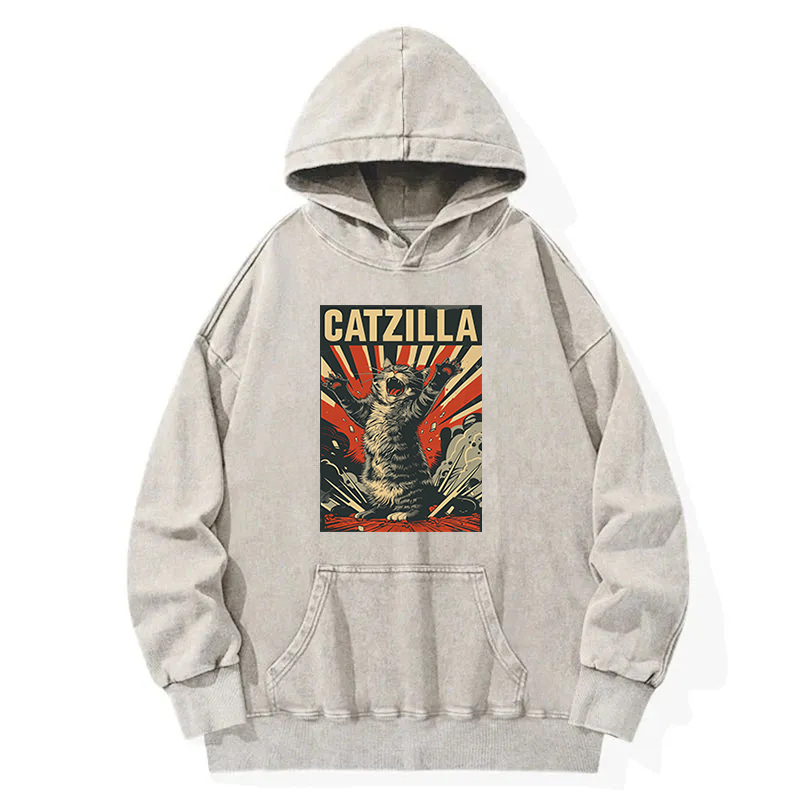 Tokyocanvas Catzilla Roaring Washed Hoodie