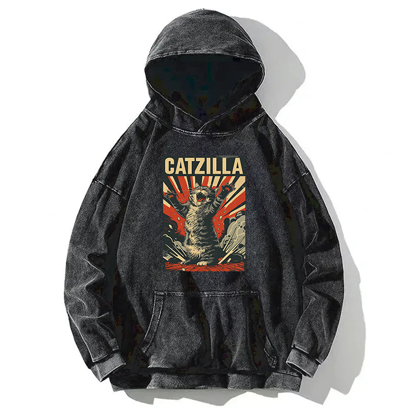 Tokyocanvas Catzilla Roaring Washed Hoodie