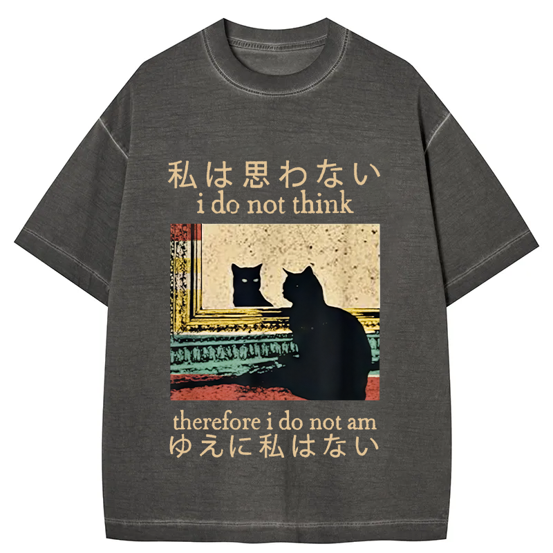 Tokyocanvas I Do Not Think Therefore I Do Not Am Gradient Washed T-Shirt