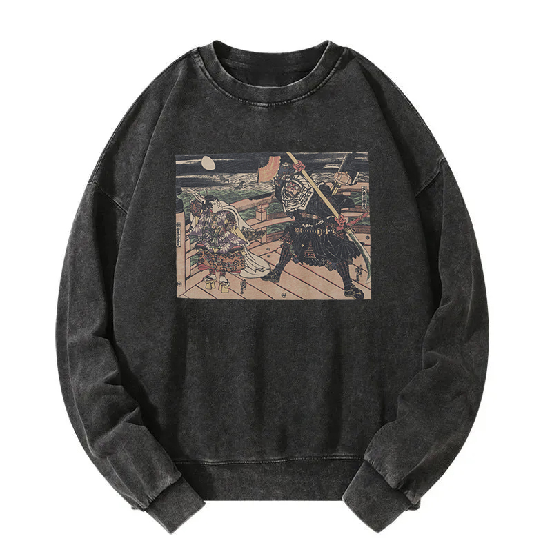 Tokyocanvas Museum Of Fine Arts Ukiyo-e Confrontation Washed Sweatshirt