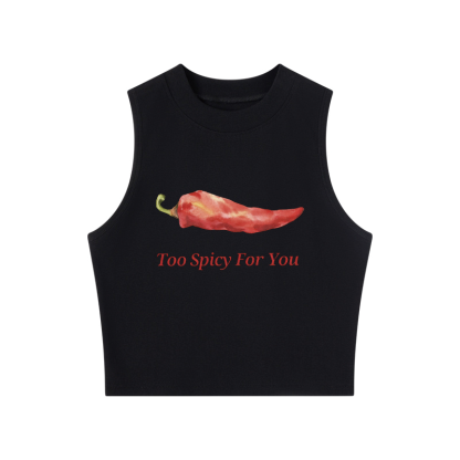Tokyocanvas Too Spicy For You Crew Neck Crop Top