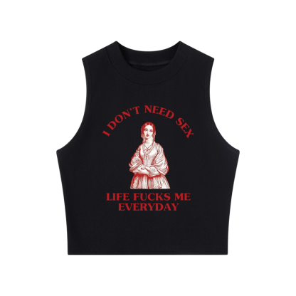 Tokyocanvas Do Not Need Sex Crew Neck Crop Top