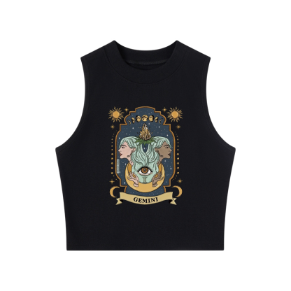 Tokyocanvas Gemini Zodiac Crew Neck Crop Top
