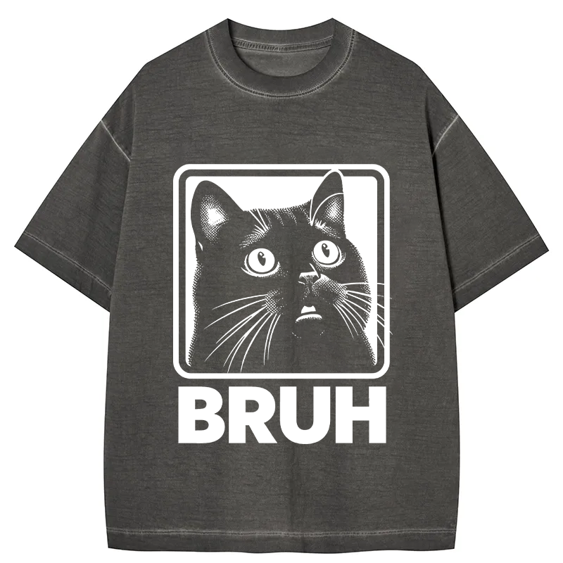 Tokyocanvas BRUH Cat Gradient Washed T-Shirt