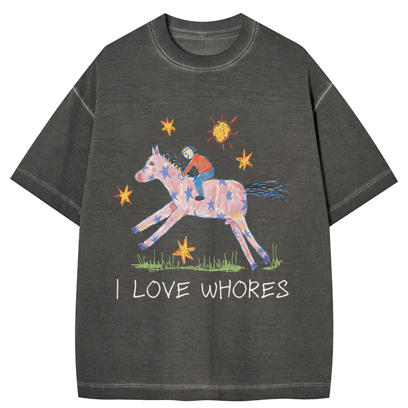 Tokyocanvas I Love Whores Gradient Washed T-Shirt