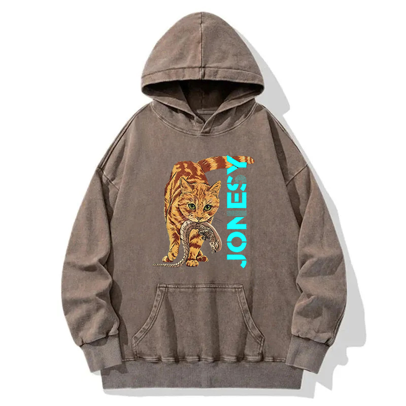 Tokyocanvas Cat Cames In Silence Washed Hoodie