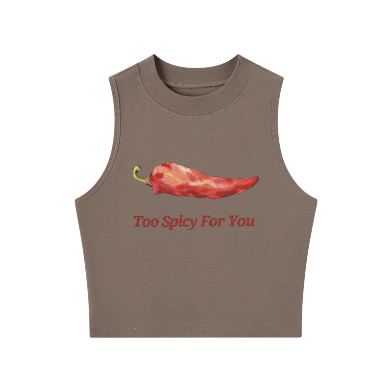Tokyocanvas Too Spicy For You Crew Neck Crop Top