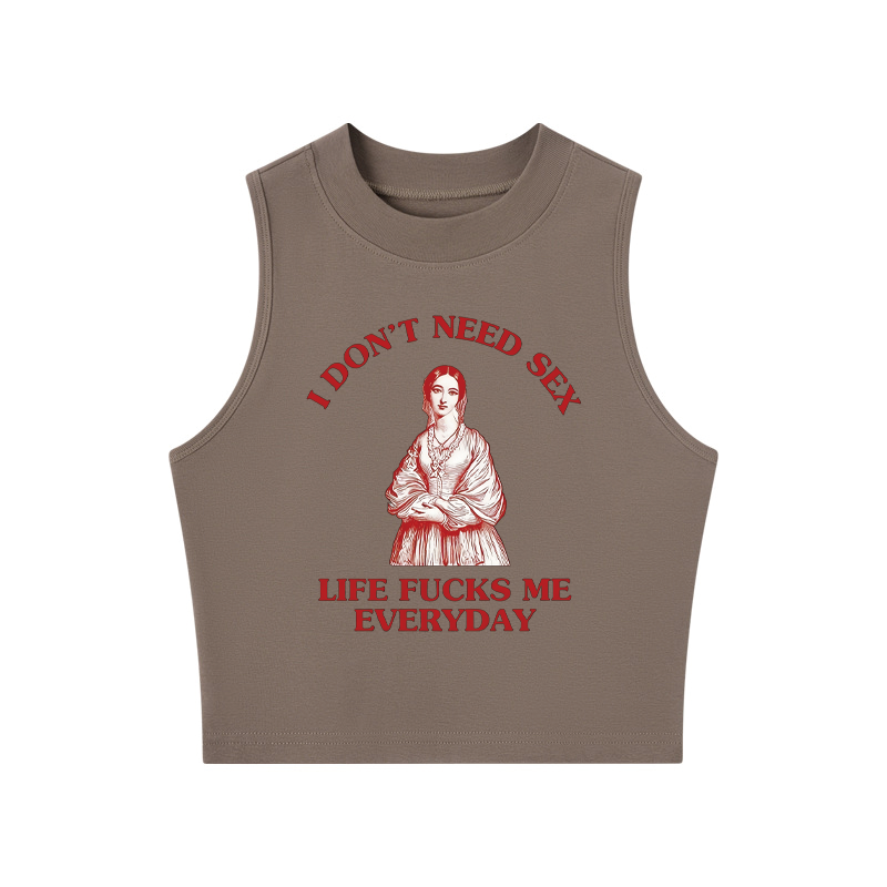 Tokyocanvas Do Not Need Sex Crew Neck Crop Top