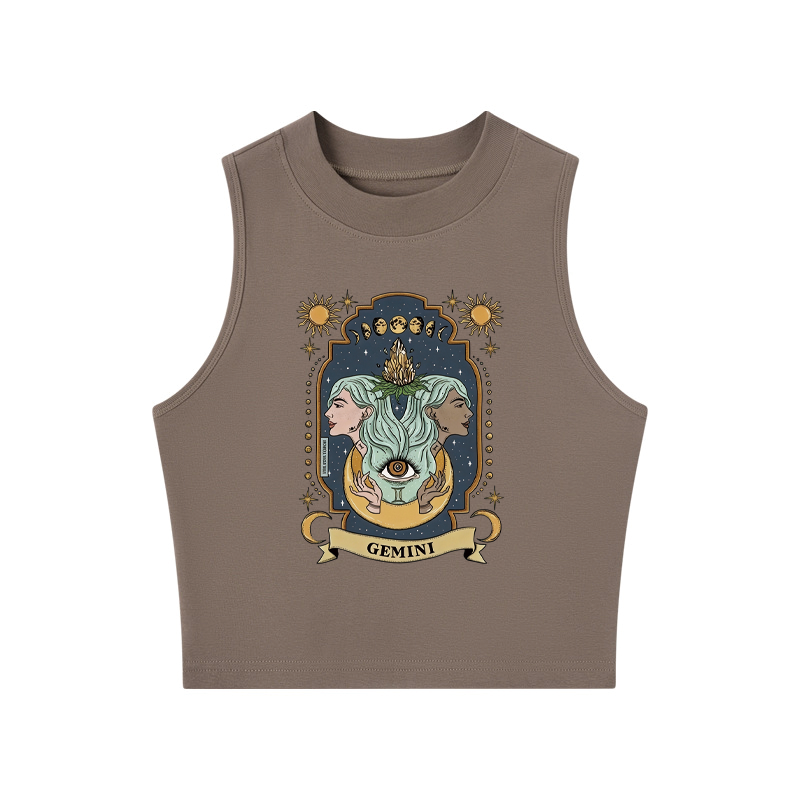 Tokyocanvas Gemini Zodiac Crew Neck Crop Top