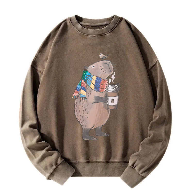 Tokyocanvas Coffeebara Washed Sweatshirt