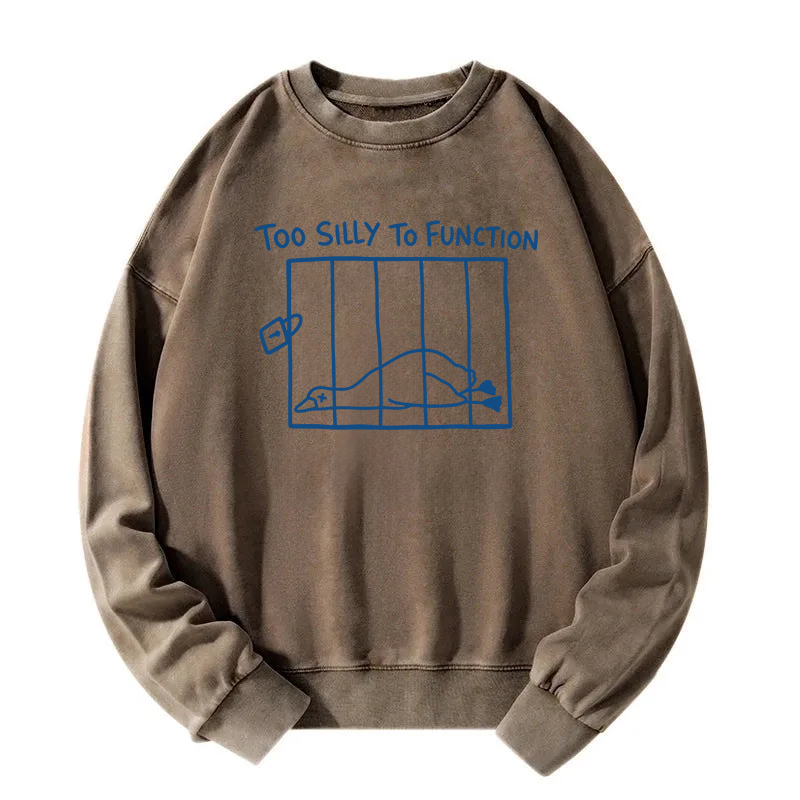 Tokyocanvas Too Silly To Function Goose Meme Washed Sweatshirt