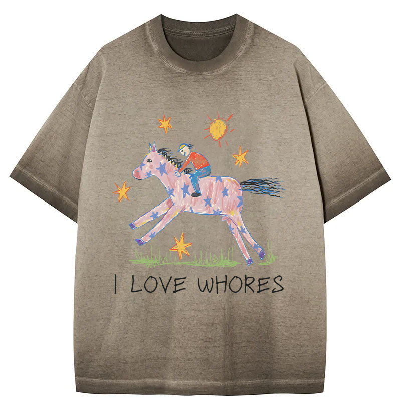 Tokyocanvas I Love Whores Gradient Washed T-Shirt