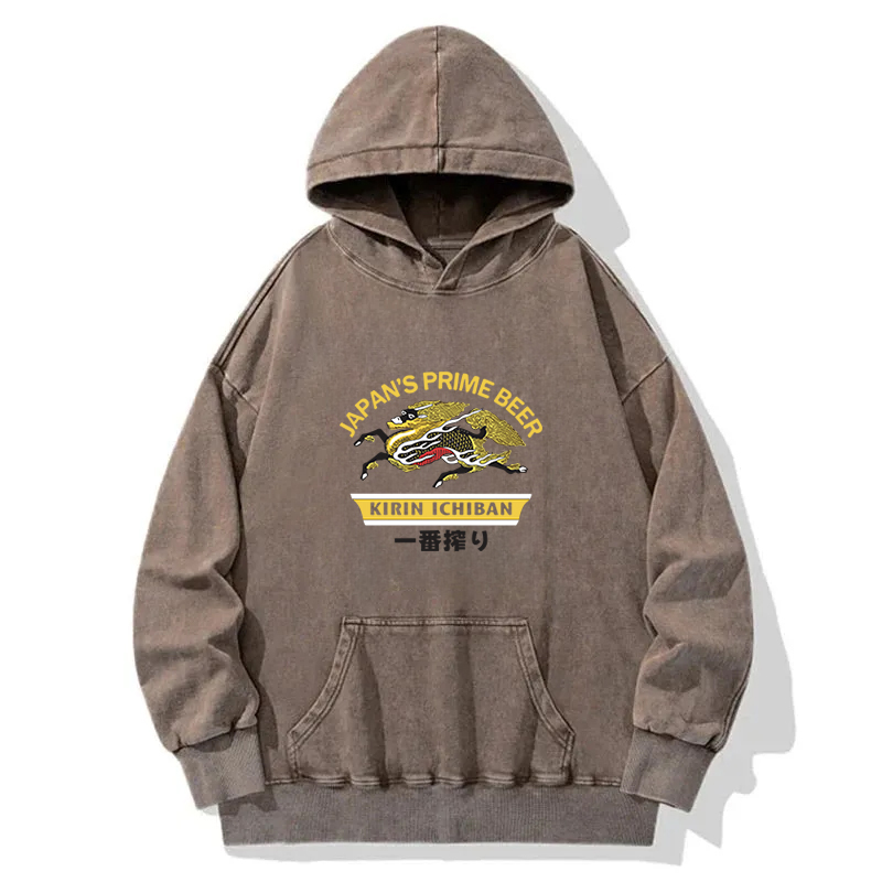 Tokyocanvas Kirin Ichiban Beer Logo Japanese Washed Hoodie